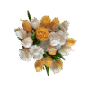 Bouquet de tulipes en cire artisanale jaune et blanc Quinn Crafts