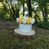 Bouquet tulipes cire jaune pot Jesmonite gravé Quinn Crafts