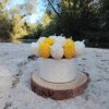 Bouquet tulipes cire jaune cadeau fait main Dole France