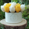 Bouquet tulipes cire jaune pot Jesmonite gravé Quinn Crafts
